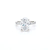 IGI 3.00ct D/VS2 Oval Shape LAB Diamond Ring with Diamond Shoulders set in Platinum - Montpellier Jewellers