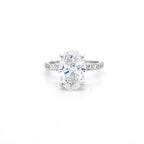 IGI 3.00ct D/VS2 Oval Shape LAB Diamond Ring with Diamond Shoulders set in Platinum - Montpellier Jewellers