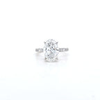 IGI 3.00ct D/VS2 Oval Shape LAB Diamond Ring with Diamond Shoulders set in Platinum - Montpellier Jewellers