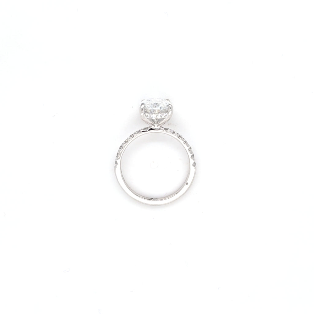 IGI 3.00ct D/VS2 Oval Shape LAB Diamond Ring with Diamond Shoulders set in Platinum - Montpellier Jewellers