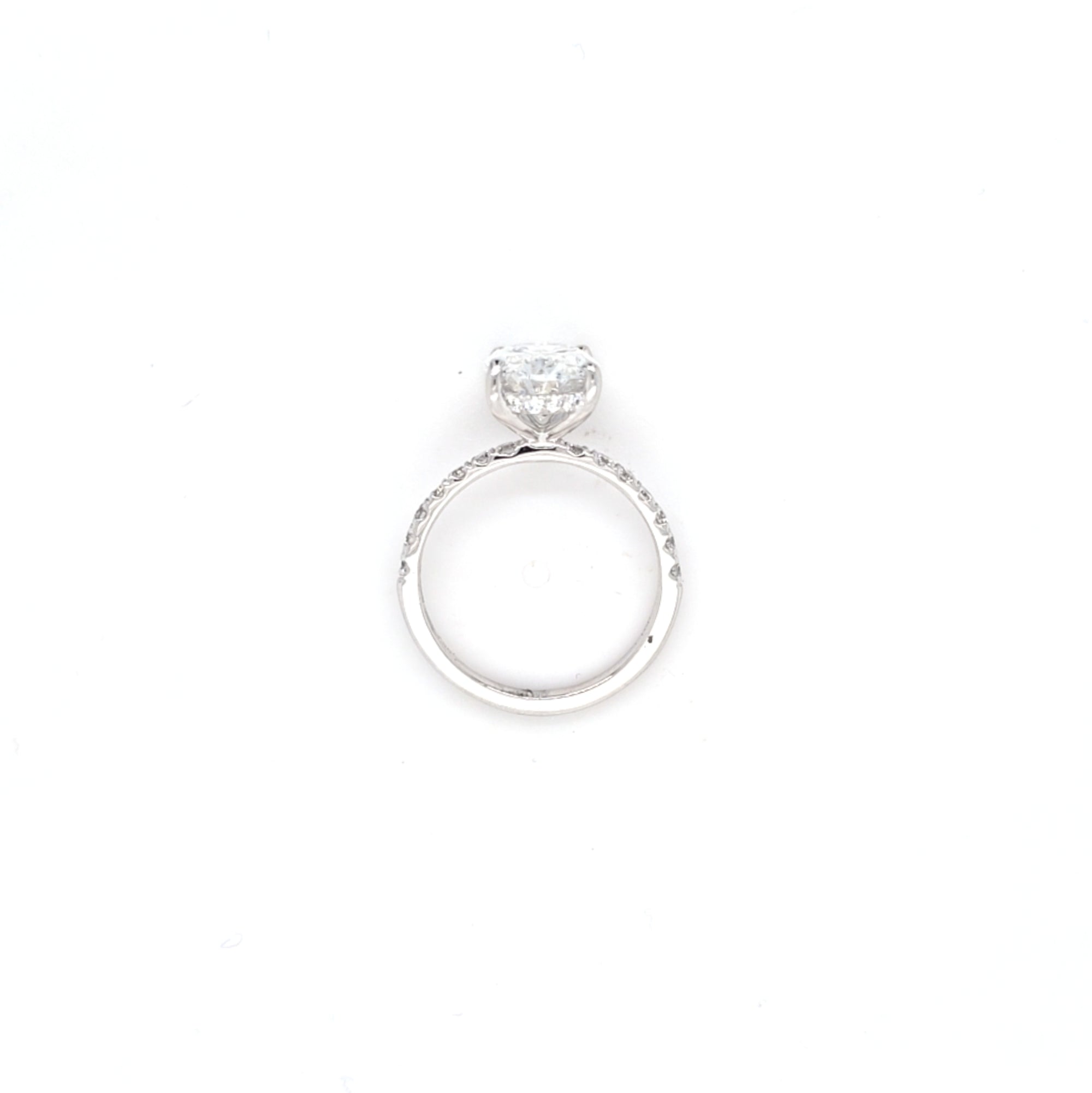 IGI 3.00ct D/VS2 Oval Shape LAB Diamond Ring with Diamond Shoulders set in Platinum - Montpellier Jewellers