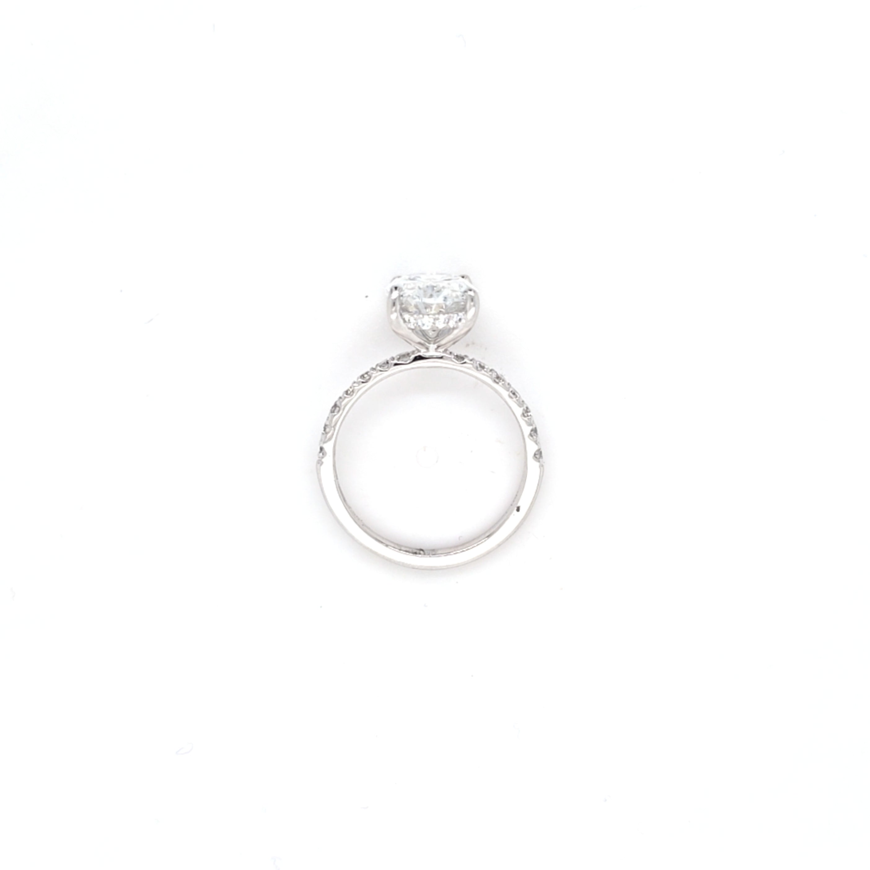 IGI 3.00ct D/VS2 Oval Shape LAB Diamond Ring with Diamond Shoulders set in Platinum - Montpellier Jewellers