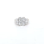 IGI 3.07ct D/VS1 Radiant Cut LAB Diamond Solitaire Ring with Trapezoid Side Stones Set in Platinum - Montpellier Jewellers