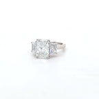IGI 3.07ct D/VS1 Radiant Cut LAB Diamond Solitaire Ring with Trapezoid Side Stones Set in Platinum - Montpellier Jewellers