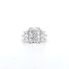 IGI 3.07ct D/VS1 Radiant Cut LAB Diamond Solitaire Ring with Trapezoid Side Stones Set in Platinum - Montpellier Jewellers