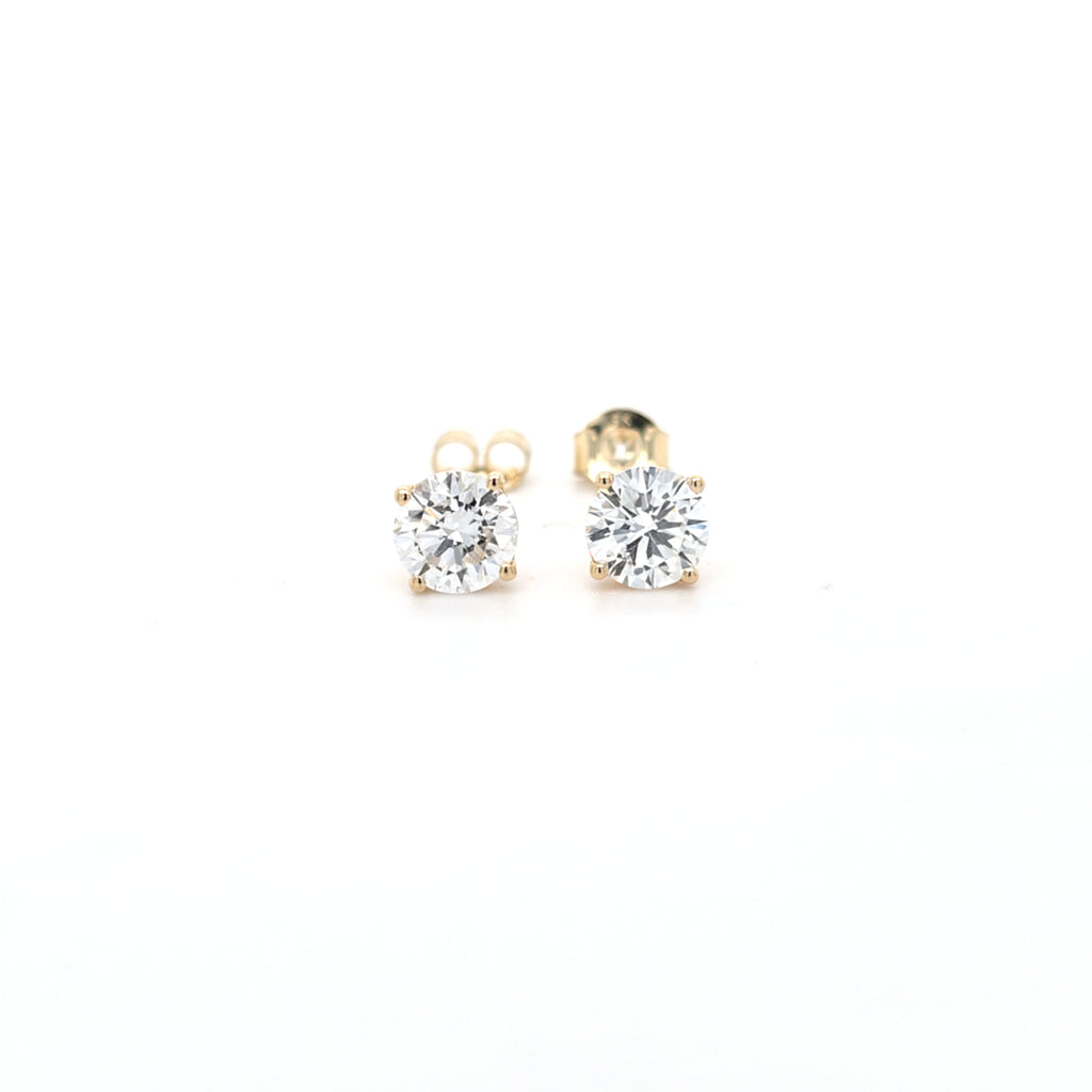2.06ct F/VS LAB Diamond Stud Earrings Set In Yellow Gold - Montpellier Jewellers