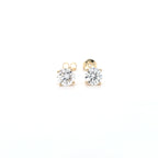 2.06ct F/VS LAB Diamond Stud Earrings Set In Yellow Gold - Montpellier Jewellers