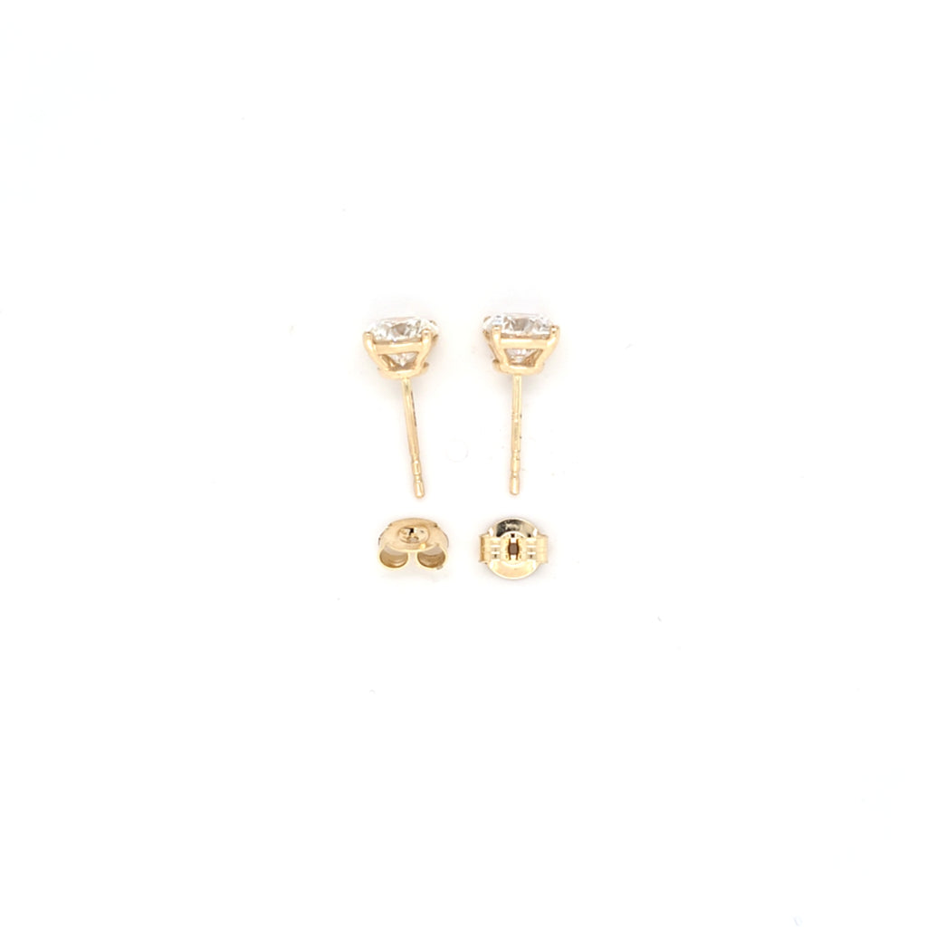 2.06ct F/VS LAB Diamond Stud Earrings Set In Yellow Gold - Montpellier Jewellers
