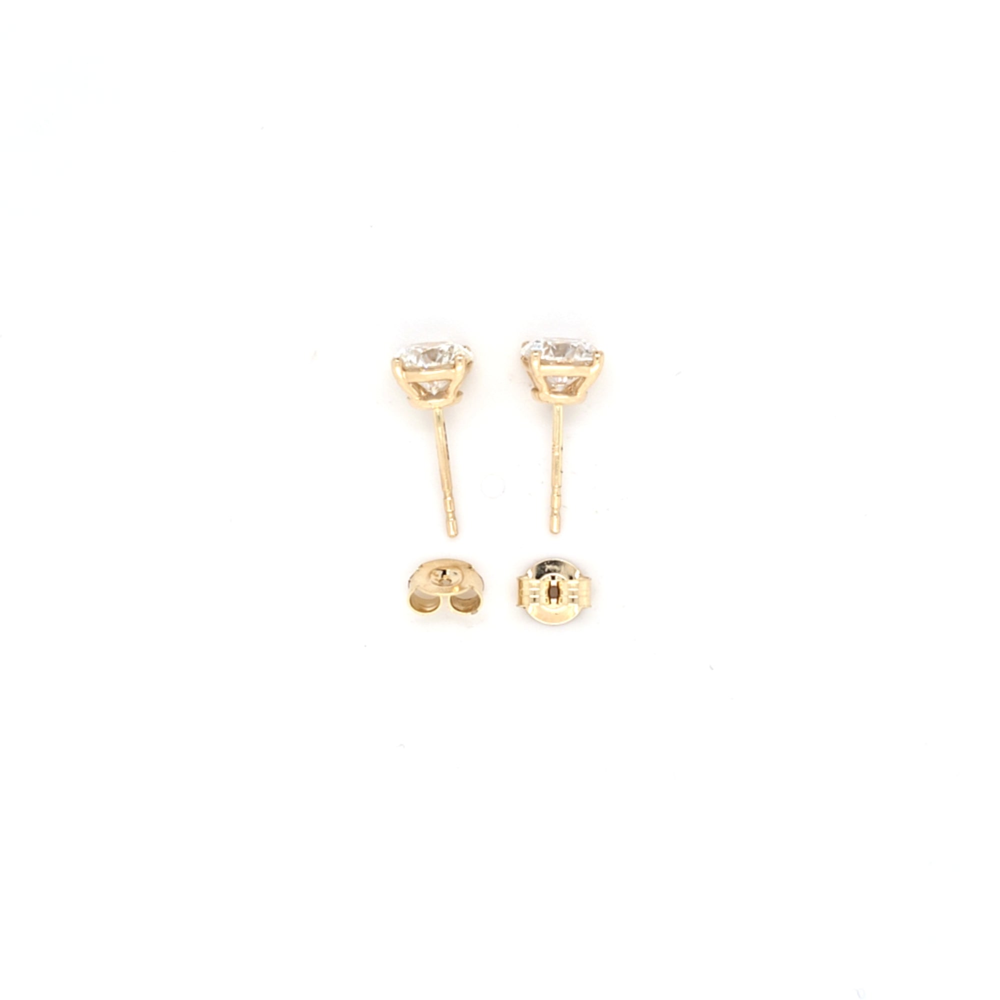 2.06ct F/VS LAB Diamond Stud Earrings Set In Yellow Gold - Montpellier Jewellers