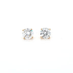 2.06ct F/VS LAB Diamond Stud Earrings Set In Yellow Gold - Montpellier Jewellers