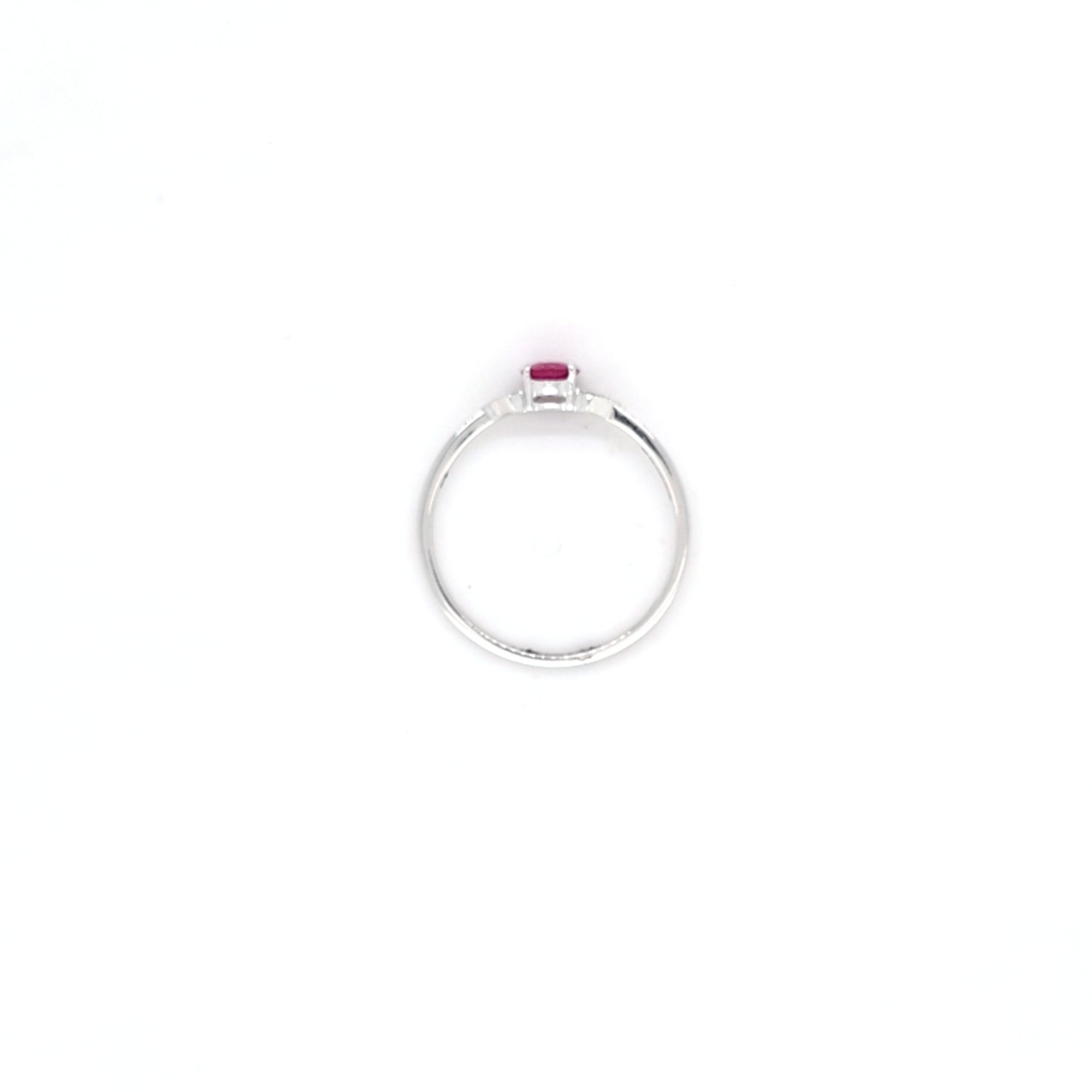 0.50ct Oval Cut Ruby & Diamond Fancy Ring Set in White Gold - Montpellier Jewellers