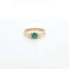 0.37ct Oval Cut Emerald & Diamond Fancy Ring Set in Yellow Gold - Montpellier Jewellers