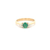 0.37ct Oval Cut Emerald & Diamond Fancy Ring Set in Yellow Gold - Montpellier Jewellers