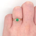 0.37ct Oval Cut Emerald & Diamond Fancy Ring Set in Yellow Gold - Montpellier Jewellers