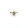 0.37ct Oval Cut Emerald & Diamond Cluster Ring Set in Yellow Gold - Montpellier Jewellers