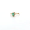 0.37ct Oval Cut Emerald & Diamond Cluster Ring Set in Yellow Gold - Montpellier Jewellers