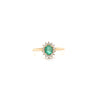 0.37ct Oval Cut Emerald & Diamond Cluster Ring Set in Yellow Gold - Montpellier Jewellers