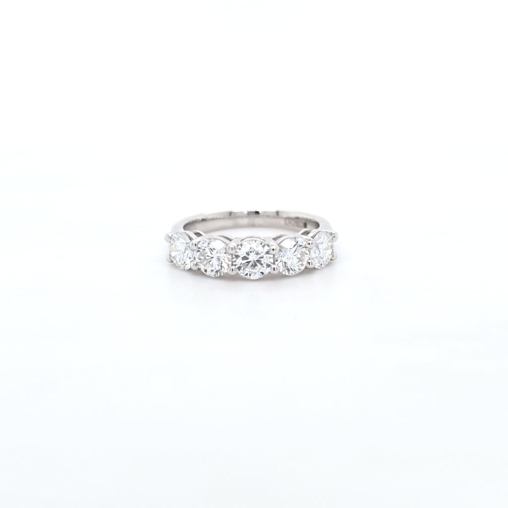 2.01ct F/VS LAB Diamond 5 Stone Ring Set In Platinum - Montpellier Jewellers