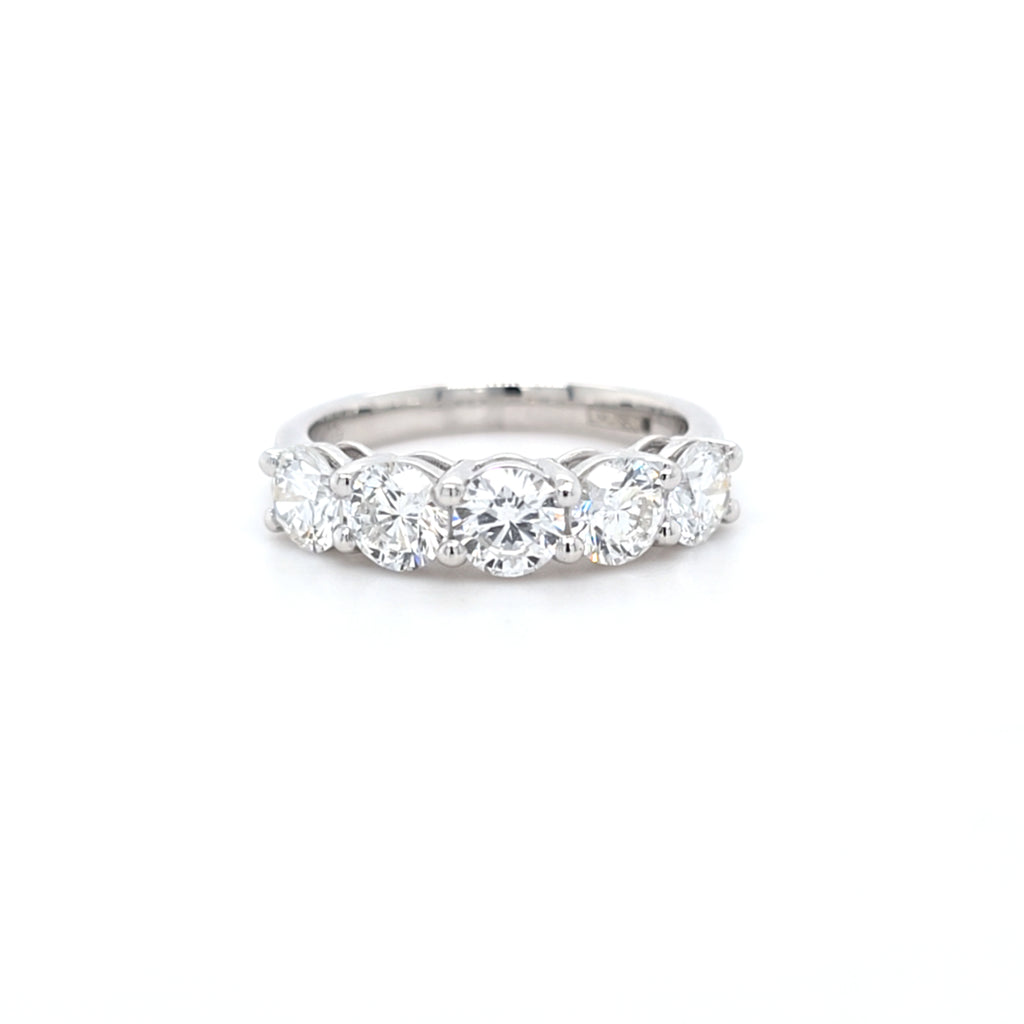 2.01ct F/VS LAB Diamond 5 Stone Ring Set In Platinum - Montpellier Jewellers