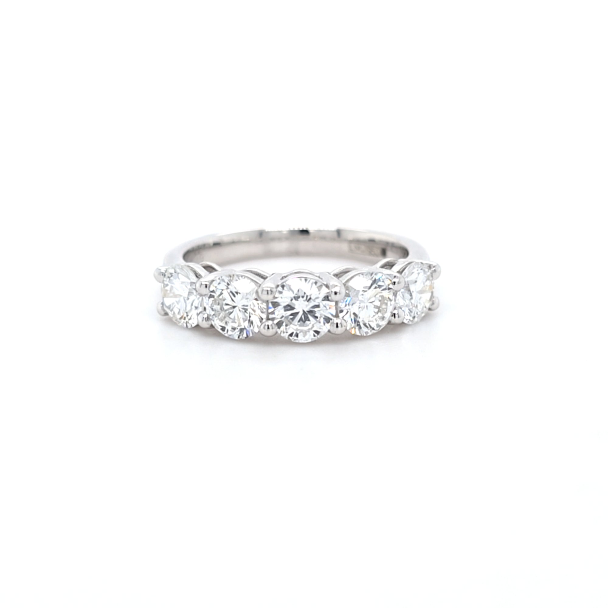 2.01ct F/VS LAB Diamond 5 Stone Ring Set In Platinum - Montpellier Jewellers