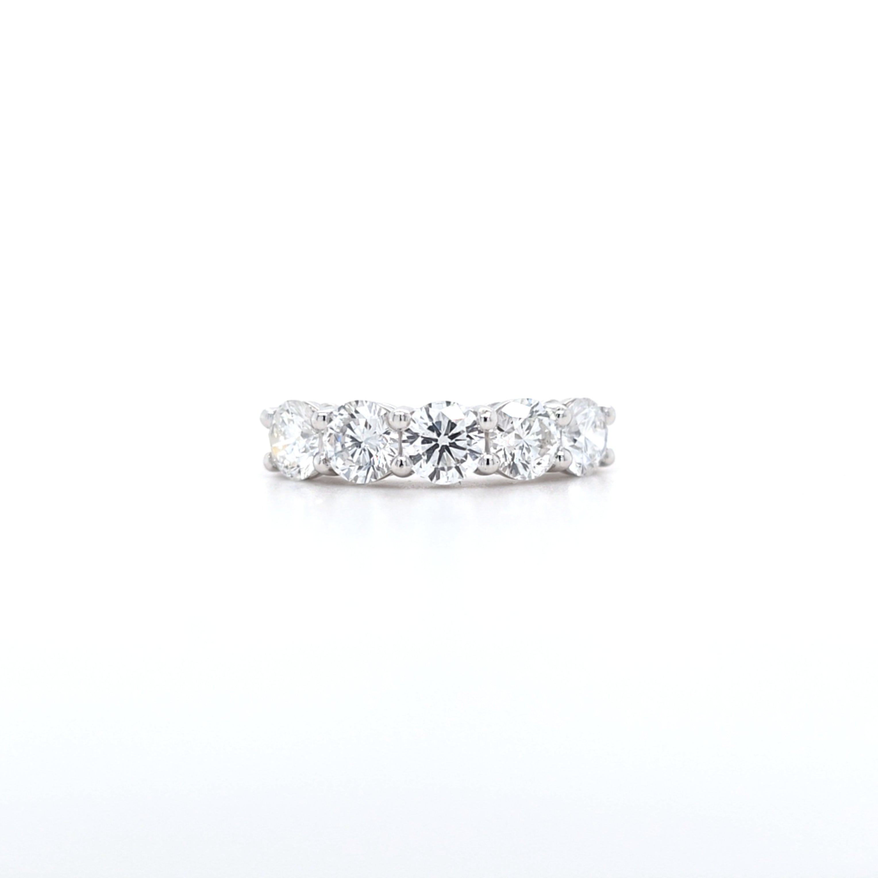 2.01ct F/VS LAB Diamond 5 Stone Ring Set In Platinum - Montpellier Jewellers