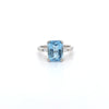 3.04ct Aquamarine & Diamond Ring Set in 18ct White Gold - Montpellier Jewellers