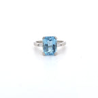 3.04ct Aquamarine & Diamond Ring Set in 18ct White Gold - Montpellier Jewellers
