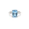3.04ct Aquamarine & Diamond Ring Set in 18ct White Gold - Montpellier Jewellers