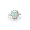 0.87ct Opal & Diamond Cluster Ring set in Platinum - Montpellier Jewellers