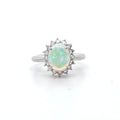 0.87ct Opal & Diamond Cluster Ring set in Platinum - Montpellier Jewellers