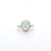 0.87ct Opal & Diamond Cluster Ring set in Platinum - Montpellier Jewellers