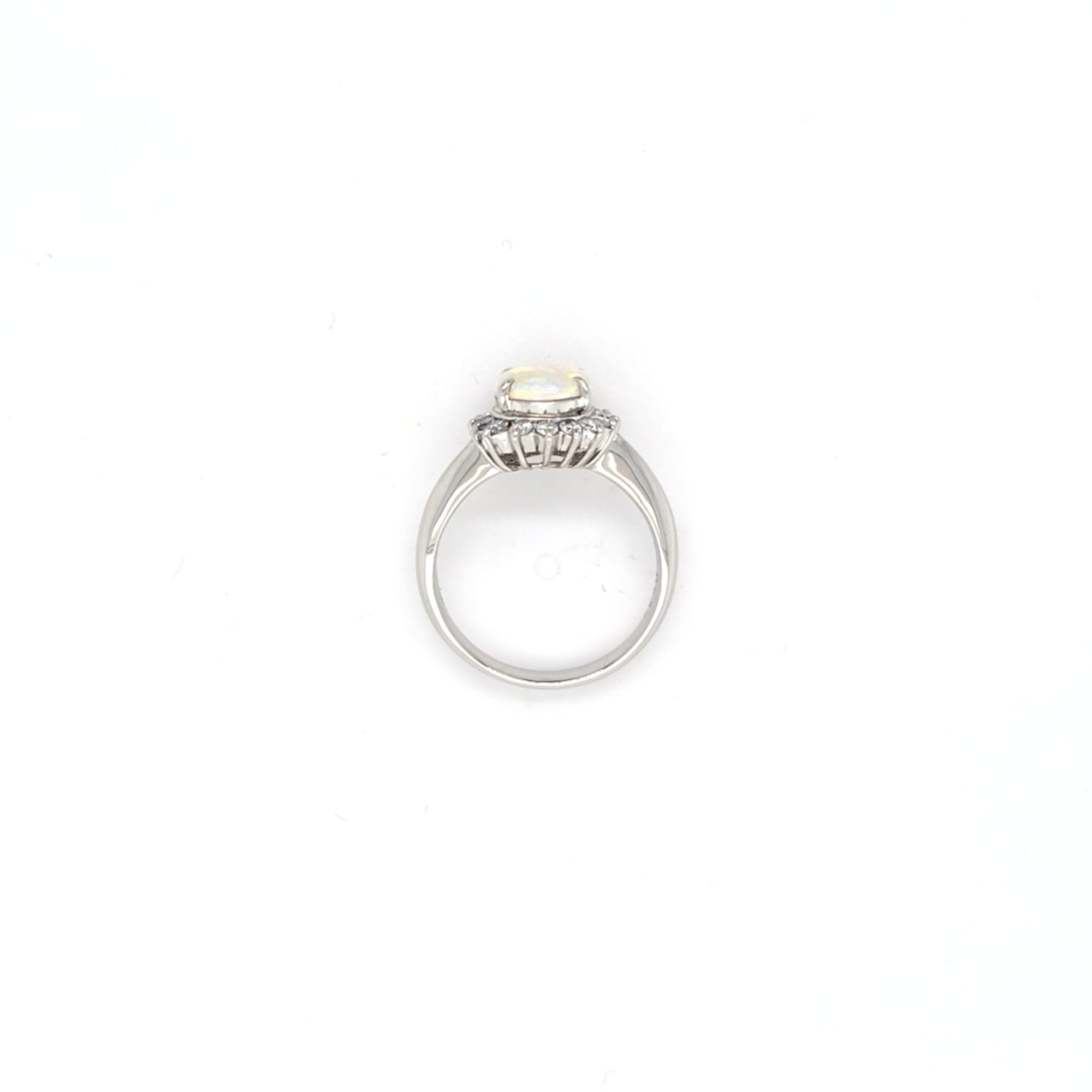 0.87ct Opal & Diamond Cluster Ring set in Platinum - Montpellier Jewellers