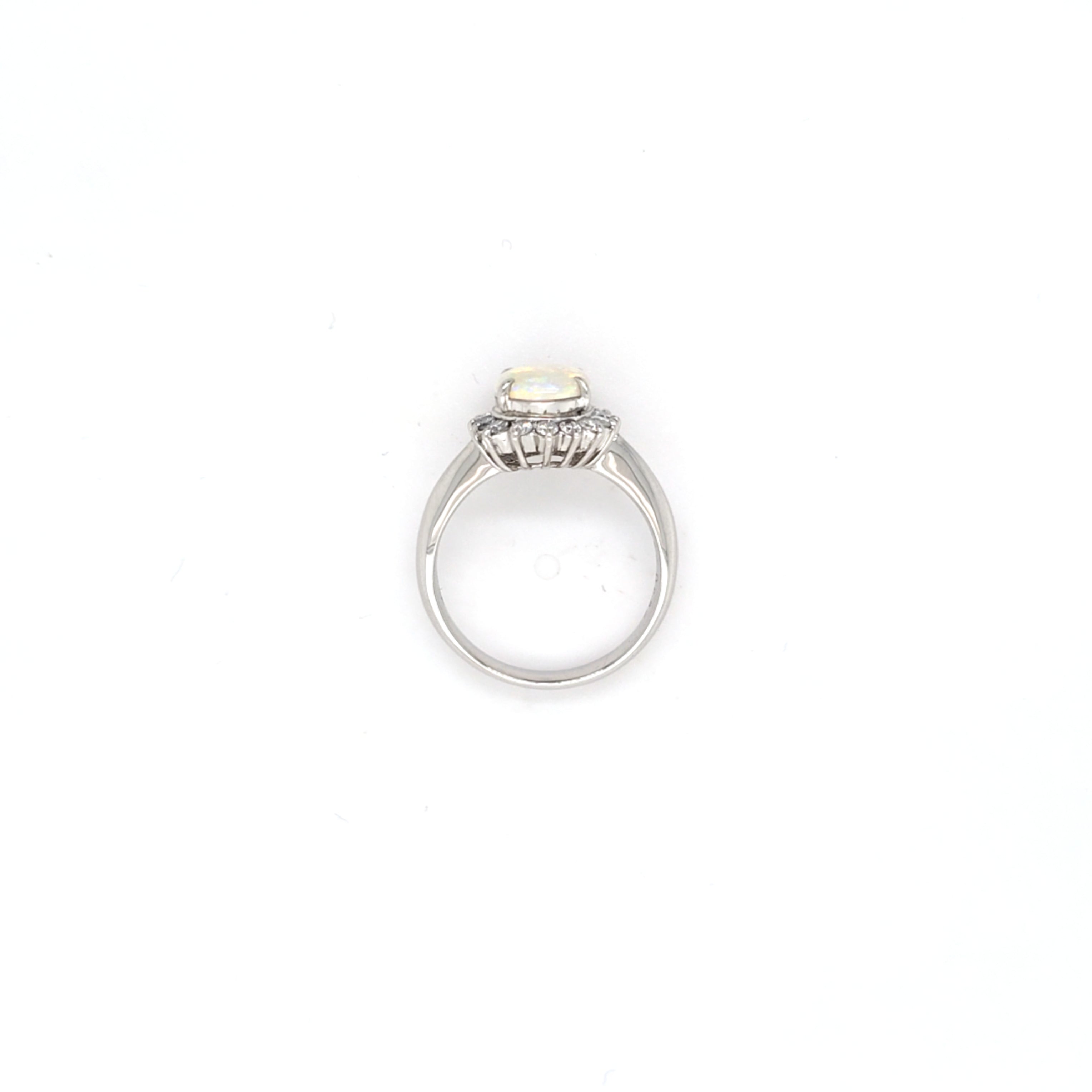 0.87ct Opal & Diamond Cluster Ring set in Platinum - Montpellier Jewellers