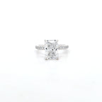 IGI 3.02ct D/VS1 Radiant Cut LAB Diamond Solitaire set in Platinum with Diamond Shoulders - Montpellier Jewellers