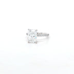 IGI 3.02ct D/VS1 Radiant Cut LAB Diamond Solitaire set in Platinum with Diamond Shoulders - Montpellier Jewellers