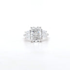 IGI 3.00ct D/VS2 Radiant Cut LAB Diamond Ring with Trapezoid Side Stones Set in Platinum - Montpellier Jewellers