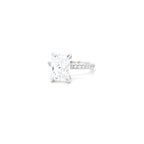 IGI 3.02ct D/VS1 Radiant Cut LAB Diamond Solitaire set in Platinum with Diamond Shoulders - Montpellier Jewellers