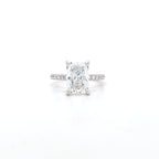 IGI 3.02ct D/VS1 Radiant Cut LAB Diamond Solitaire set in Platinum with Diamond Shoulders - Montpellier Jewellers