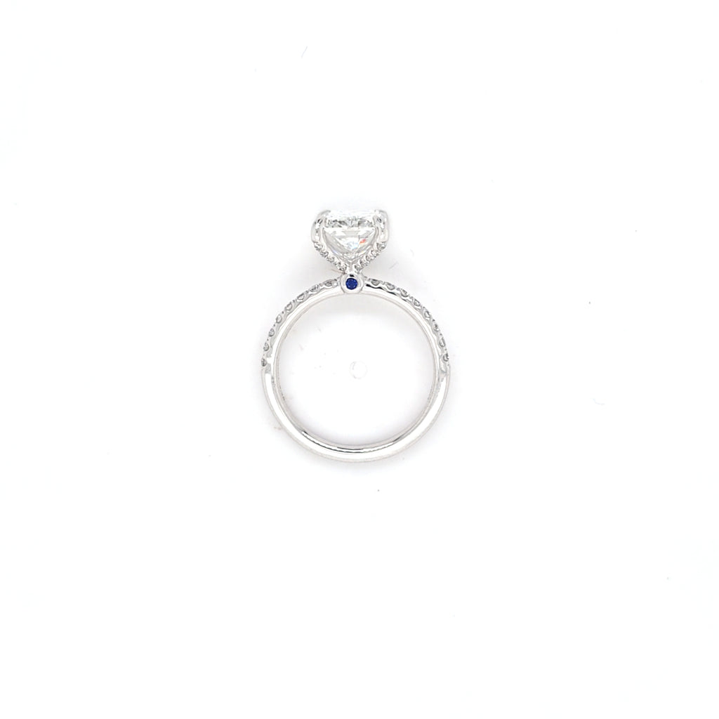 IGI 3.02ct D/VS1 Radiant Cut LAB Diamond Solitaire set in Platinum with Diamond Shoulders - Montpellier Jewellers