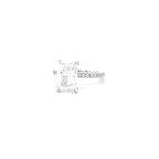 IGI 3.01ct D/VS2 Radiant Cut LAB Diamond Solitaire set in Platinum with Diamond Shoulders & Ruby Accent Stone - Montpellier Jewellers