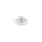 IGI 3.01ct D/VS1 Emerald Cut LAB Diamond Ring with Trapezoid Side Stones Set in Platinum - Montpellier Jewellers