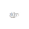 IGI 3.01ct D/VS1 Emerald Cut LAB Diamond Ring with Trapezoid Side Stones Set in Platinum - Montpellier Jewellers