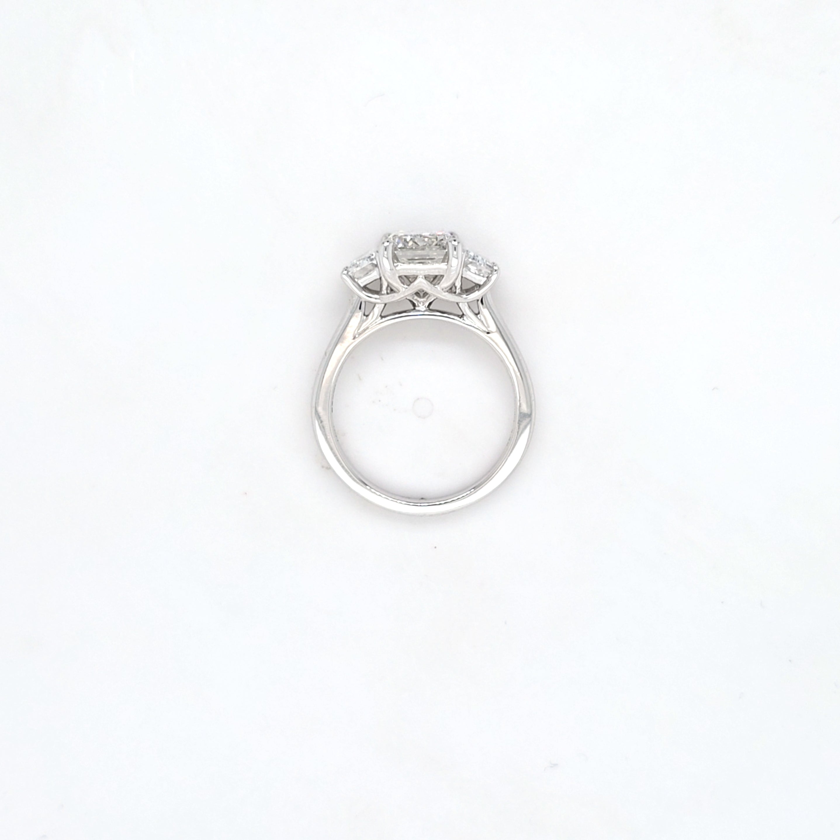 IGI 3.01ct D/VS1 Emerald Cut LAB Diamond Ring with Trapezoid Side Stones Set in Platinum - Montpellier Jewellers