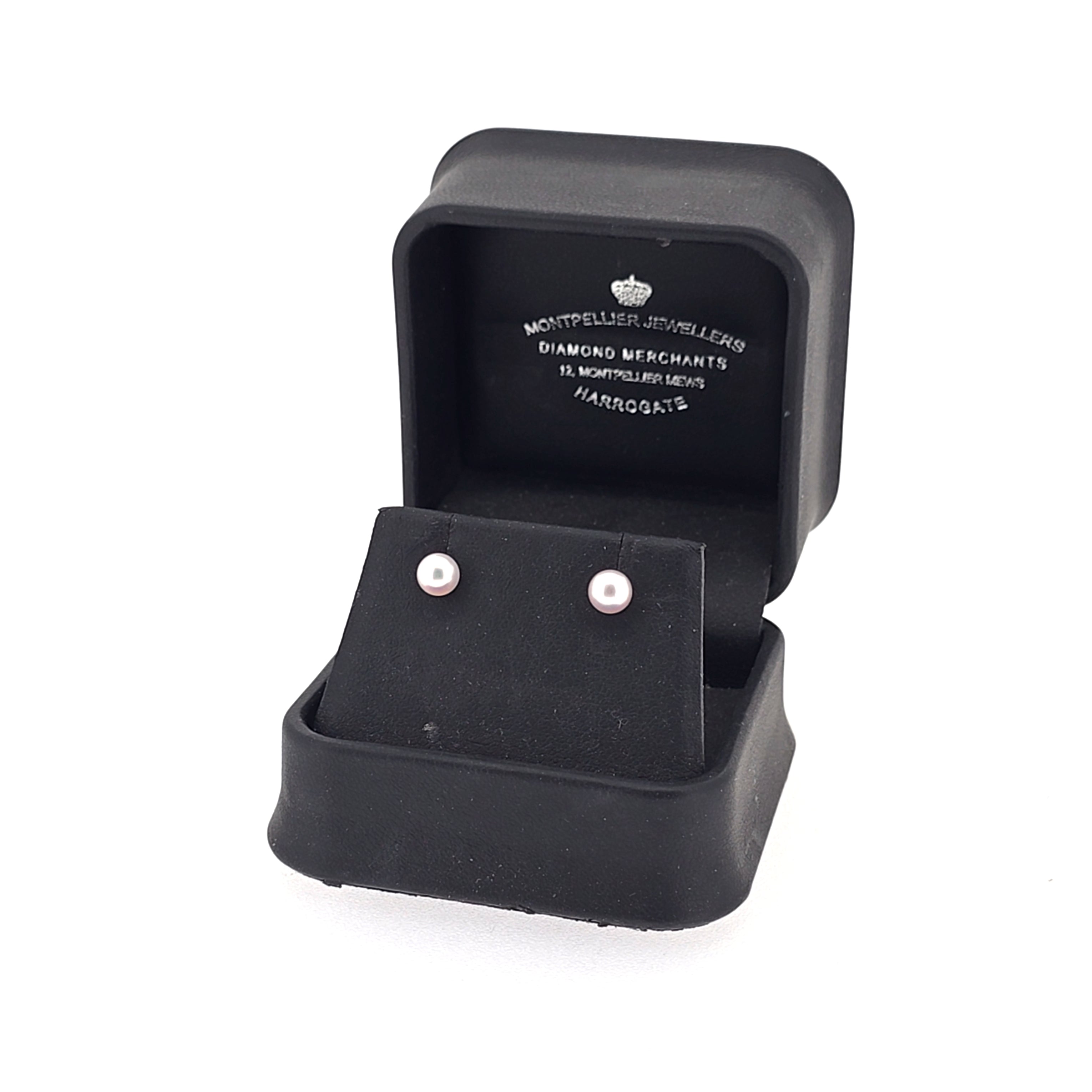 Classic Pearl Stud Earrings AAA Quality Akoya Pearls 5.0mm - 5.5mm - Montpellier Jewellers