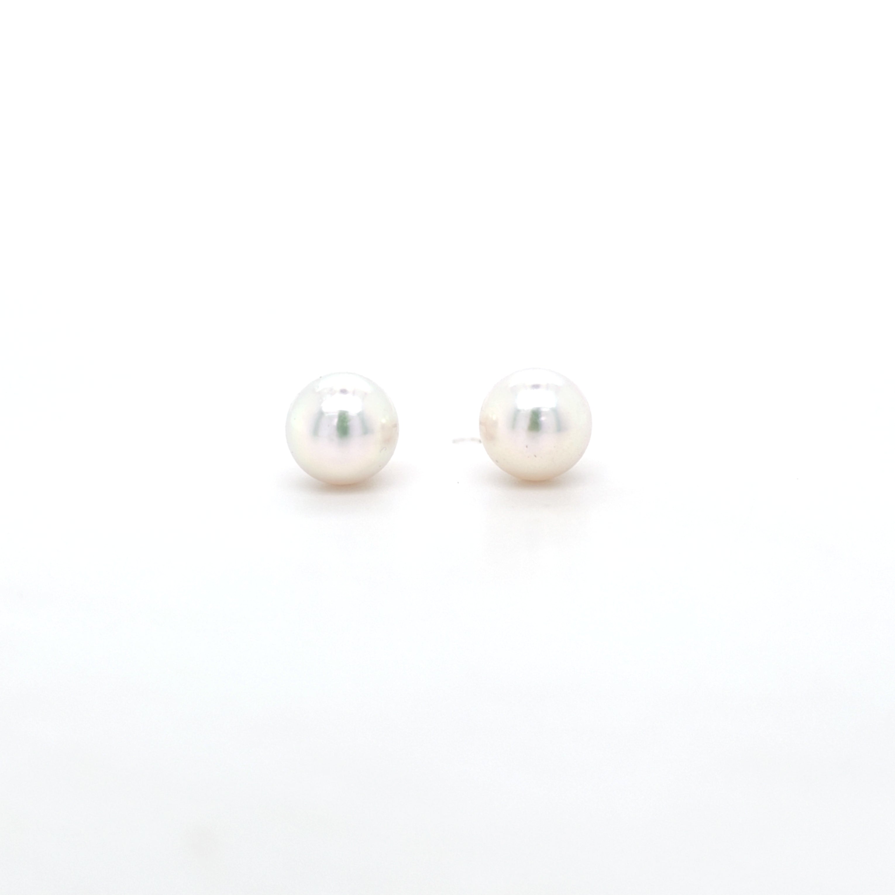 Classic Pearl Stud Earrings AAA Quality Akoya Pearls 6.0mm - 6.5mm - Montpellier Jewellers