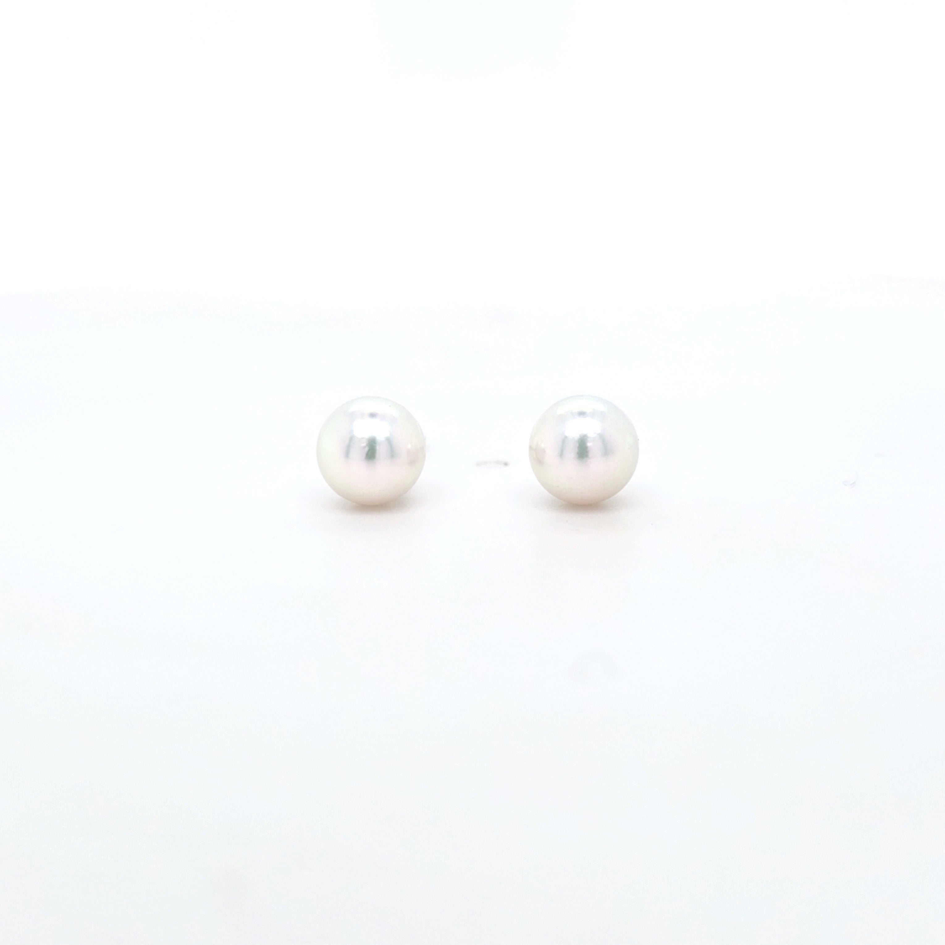 Classic Pearl Stud Earrings AAA Quality Akoya Pearls 5.5mm - 6.0mm - Montpellier Jewellers