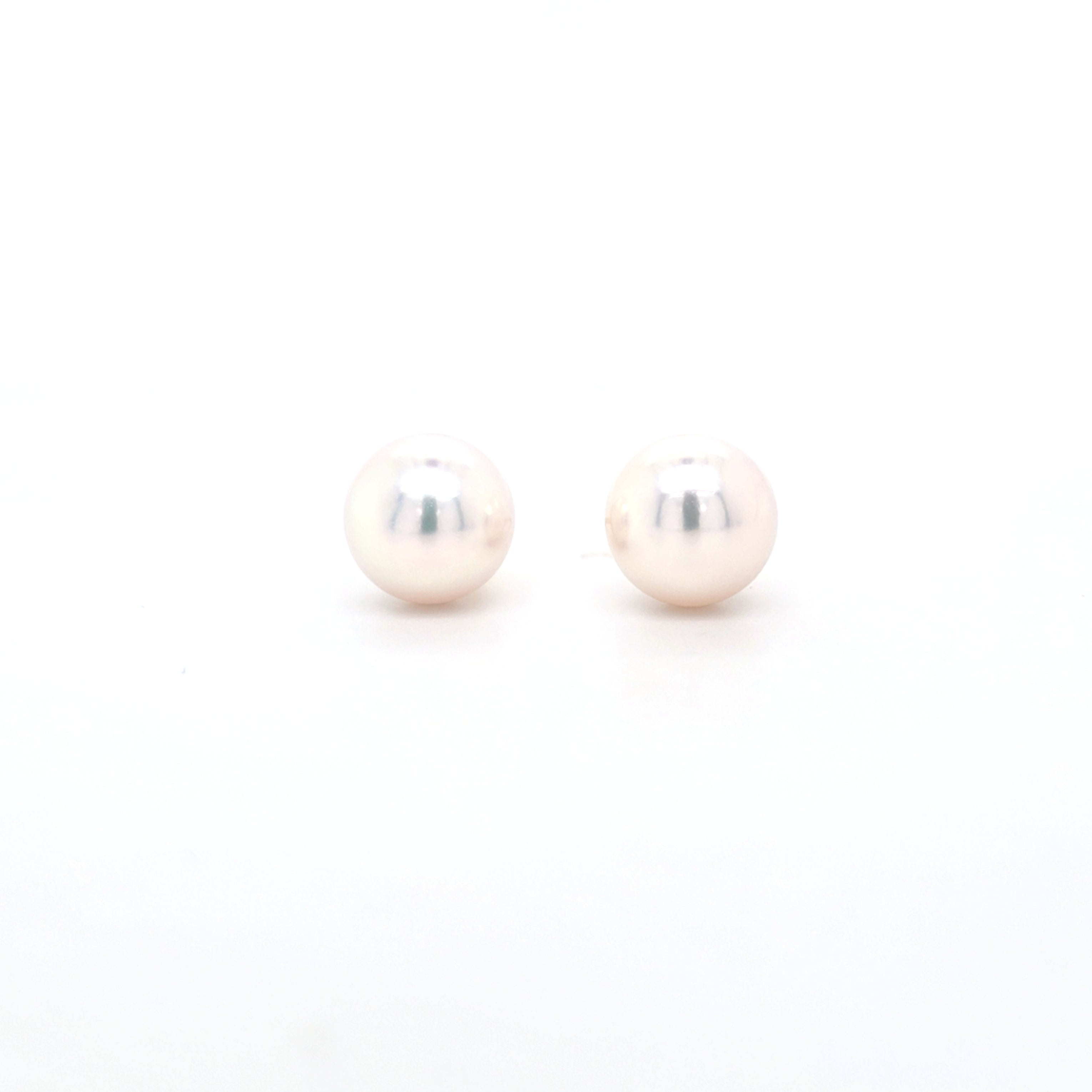 Classic Pearl Stud Earrings AAA Quality Akoya Pearls 8.0mm - 8.5mm - Montpellier Jewellers