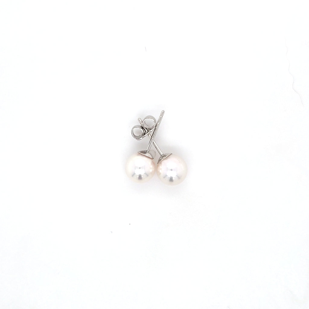 Classic Pearl Stud Earrings AAA Quality Akoya Pearls 6.5mm - 7.0mm - Montpellier Jewellers
