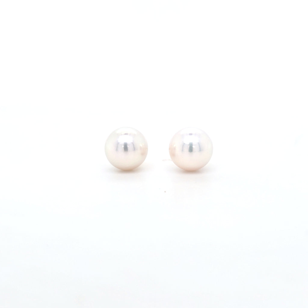 Classic Pearl Stud Earrings AAA Quality Akoya Pearls 7.0mm - 7.5mm - Montpellier Jewellers