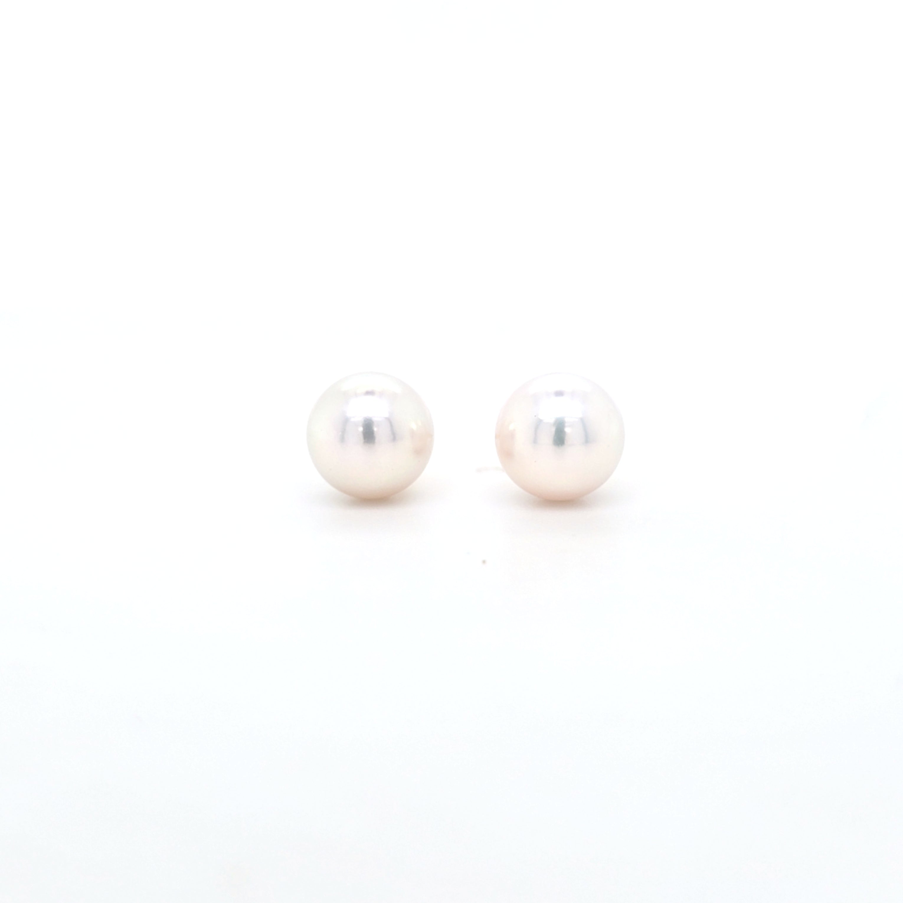 Classic Pearl Stud Earrings AAA Quality Akoya Pearls 7.0mm - 7.5mm - Montpellier Jewellers